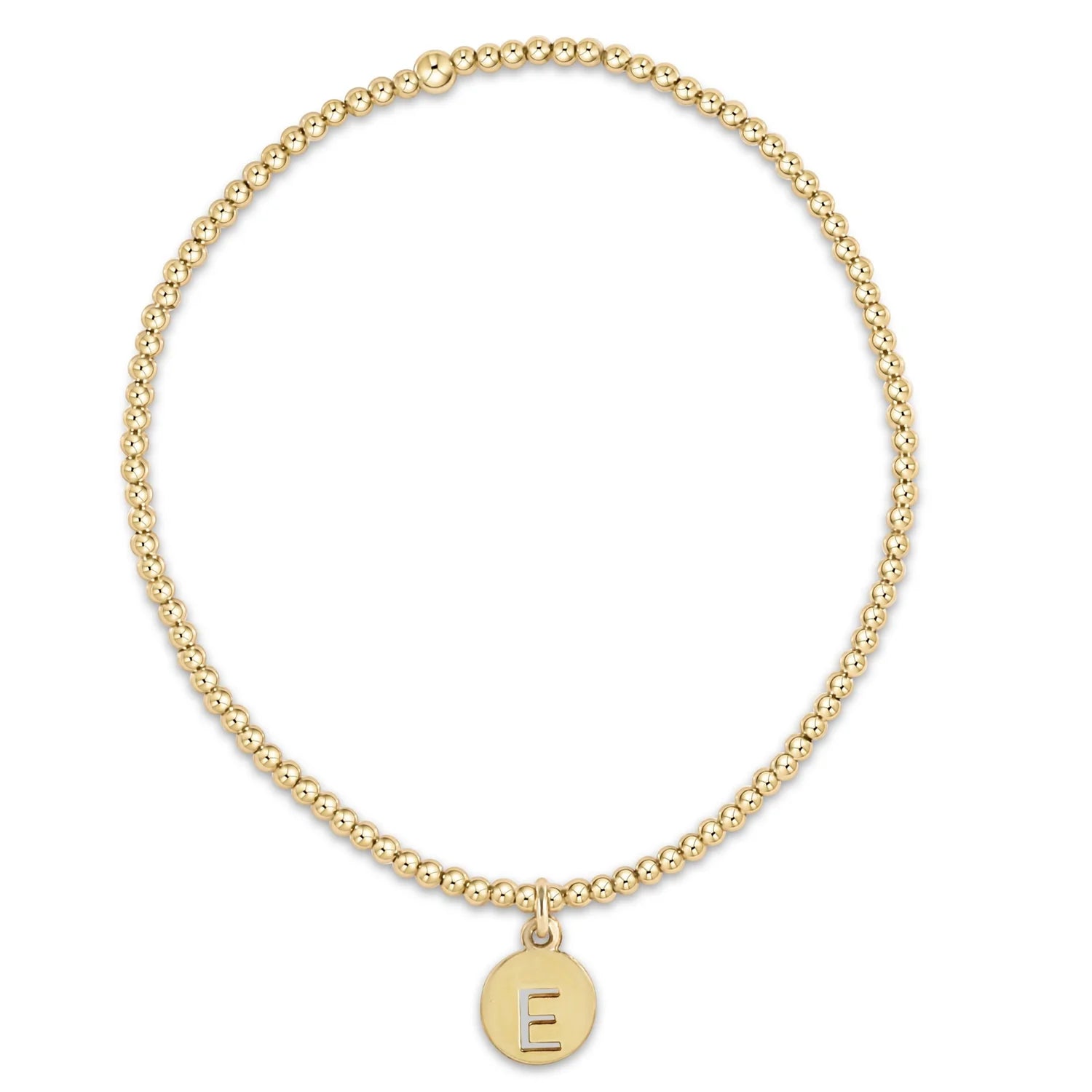 classic gold 2mm bead bracelet - respect small gold disc by enewton