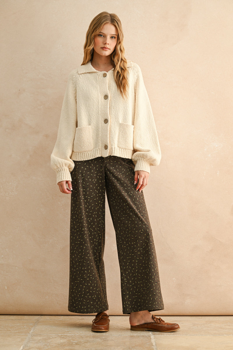Sam Cactus Button Front Sweater Cardigan