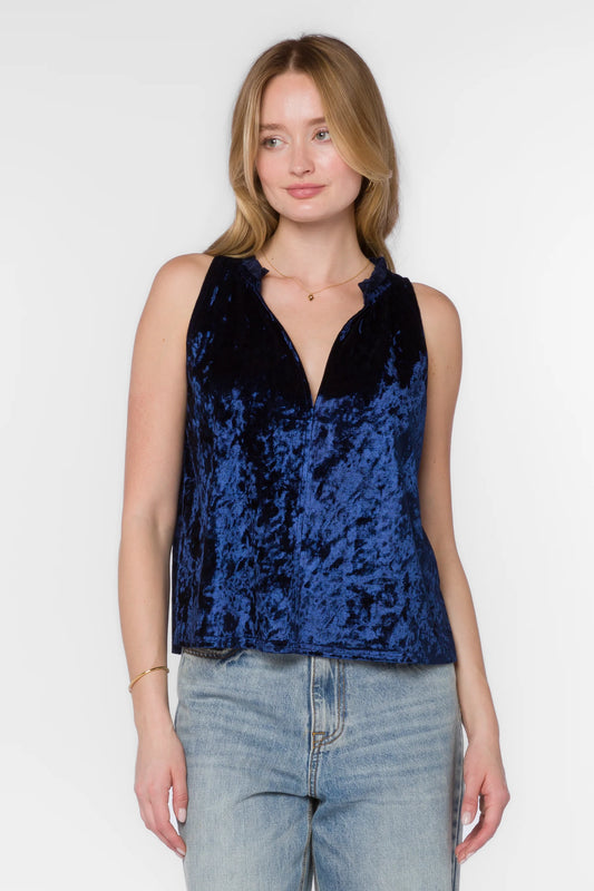 Jaylah Crushed Velvet Sleeveless Top By Velvet Heart