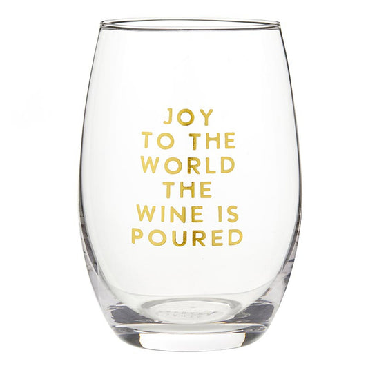 Stemless Wine Glass - Wine Is Poured