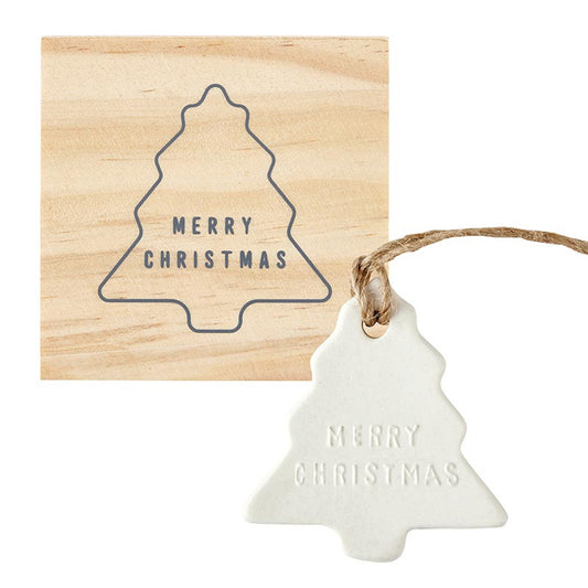 Ceramic Ornament- Merry Christmas Tree