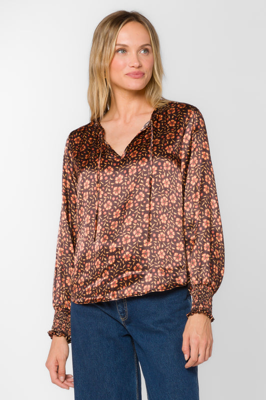 PENNY Long Sleeve Pansy Top