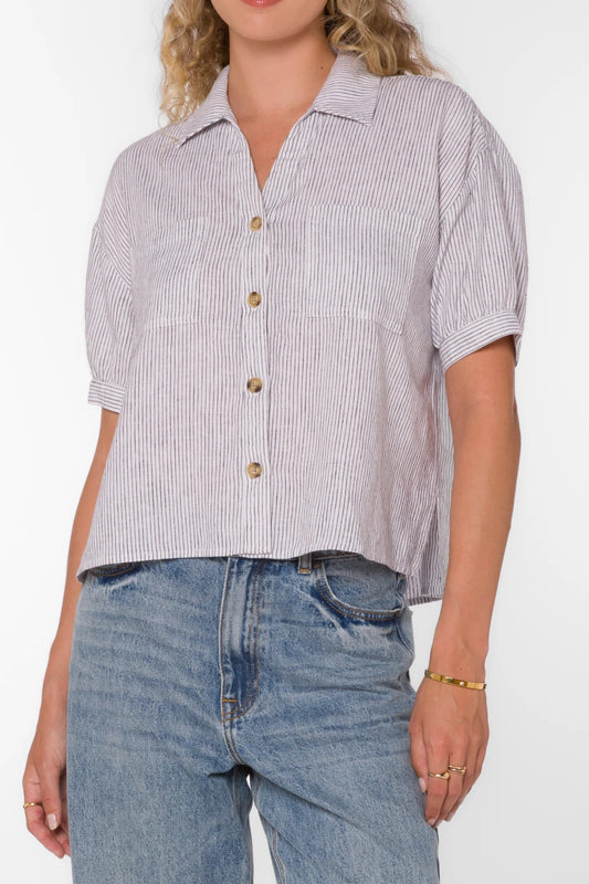 Selena Black Stripe Shirt