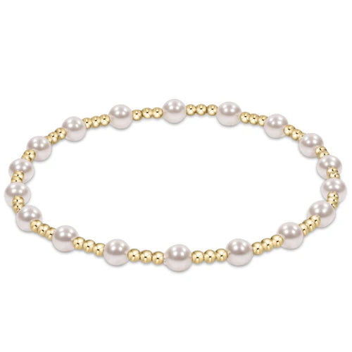 classic sincerity pattern 4mm bead bracelet - pearl by enewton