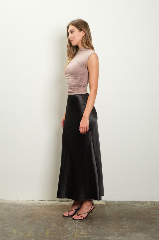 Raina Satin Slip Midi Skirt