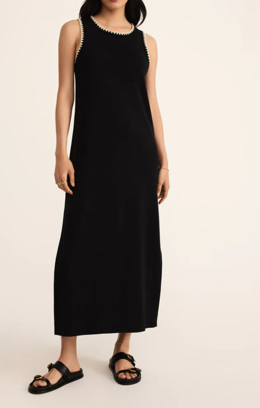 Delamer Whipstitch Rib Midi Dress