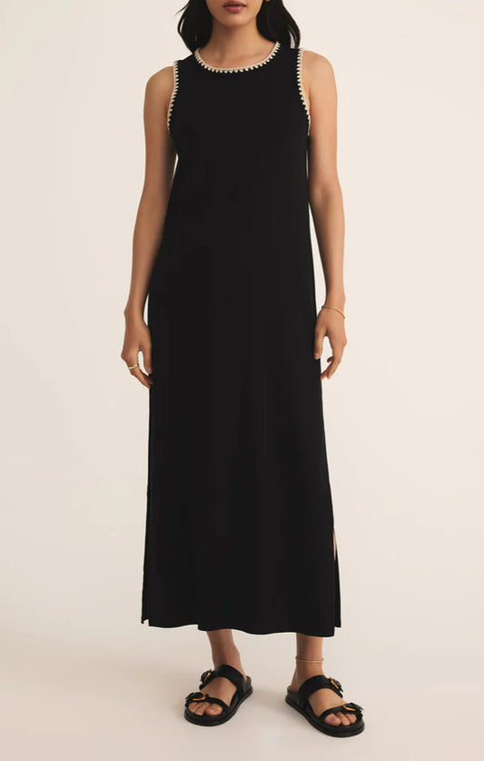 Delamer Whipstitch Rib Midi Dress