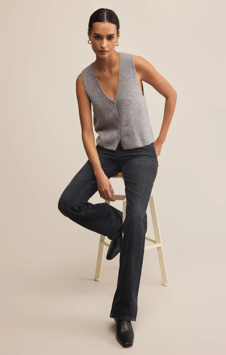 Z Supply Bryce Sweater Vest Heather Grey