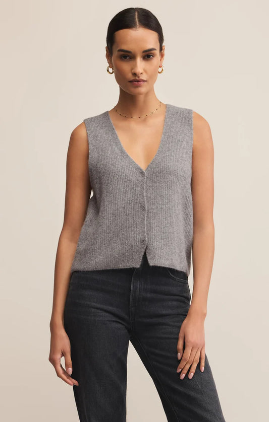 Z Supply Bryce Sweater Vest Heather Grey