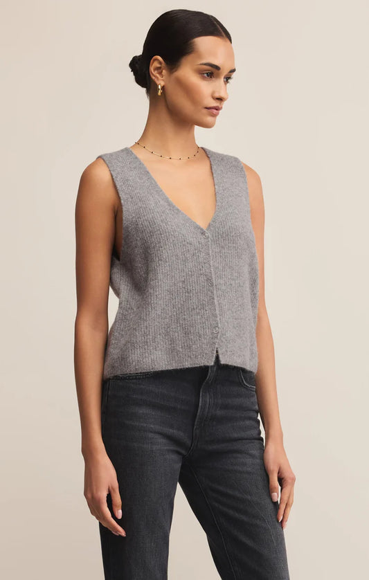 Z Supply Bryce Sweater Vest Heather Grey