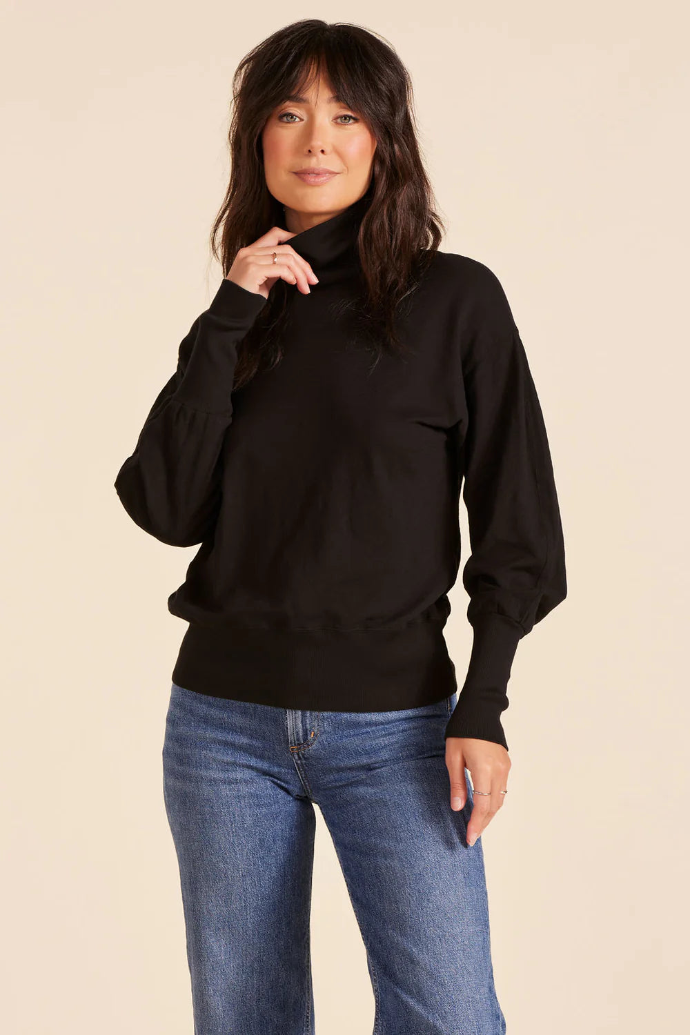 Puff Sleeve Turtleneck by Bobi