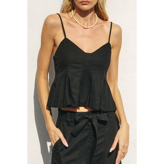 Chanel Linen Sleeveless Flared Top
