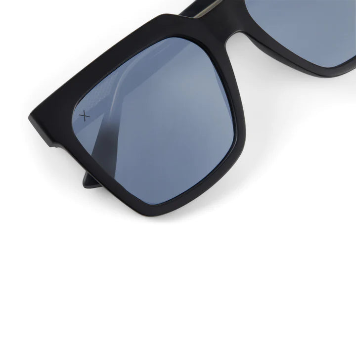 topanga matte black silver mirror sunglasses