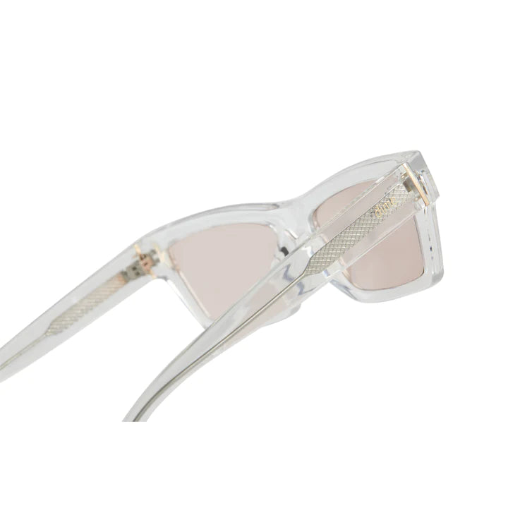 laurel translucent clear rose pink w/gold flash sunglasses