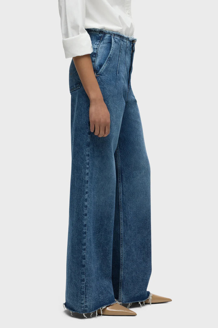 James High-Rise Darted Wide Leg Jean by Hudson Jeans