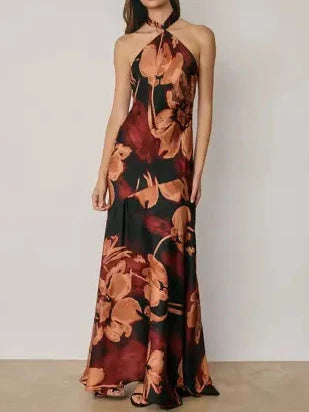 Floral Convertible Halter Maxi Dress