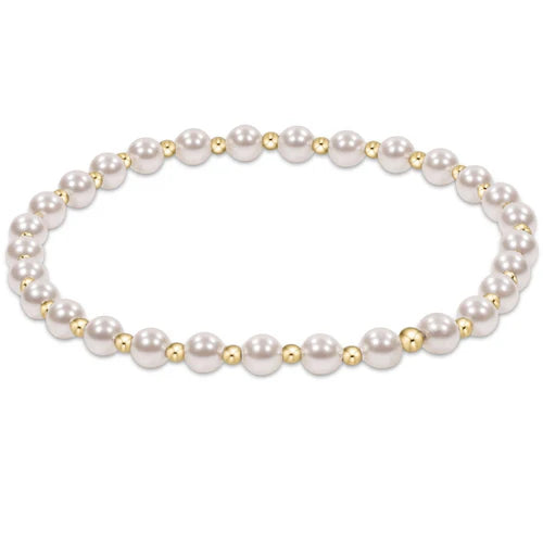 classic grateful pattern 4mm bead bracelet - pearl by enewton