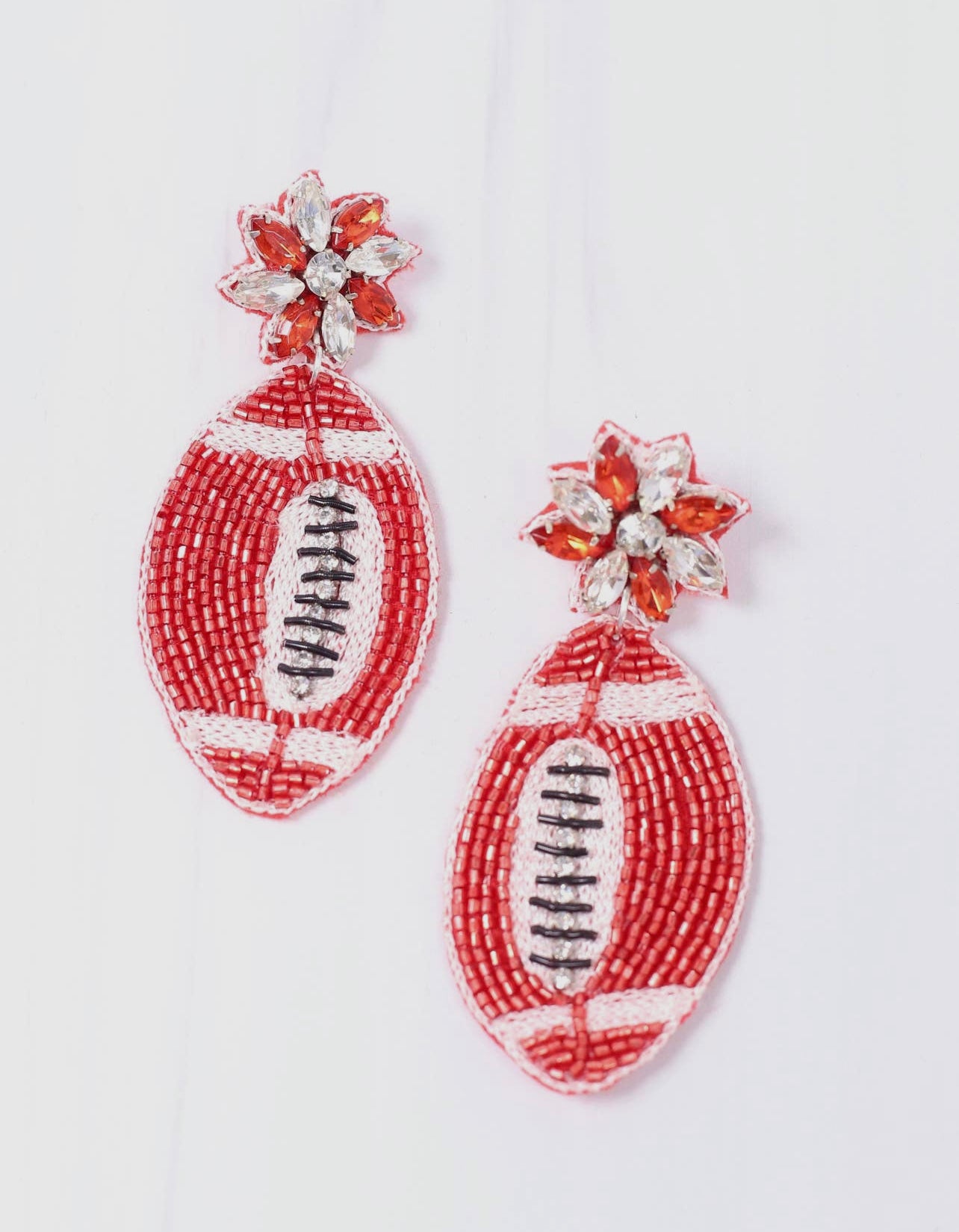Field Goal Embellished Football Earrings