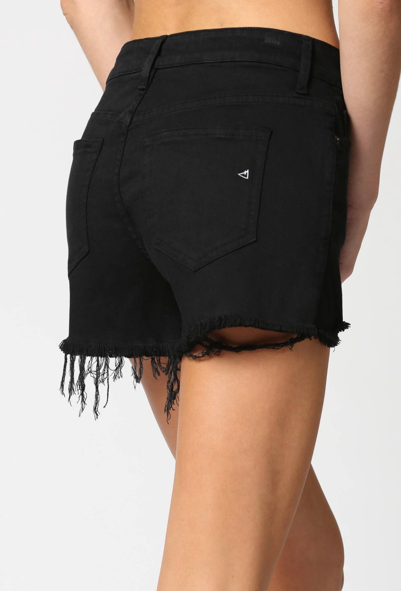 The Sofie Black Four Button High Rise Mom Shorts