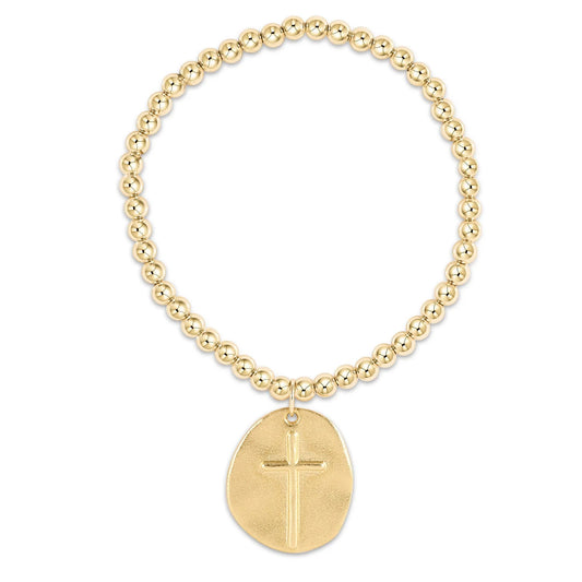 classic gold 4mm bead bracelet - inspire gold charm by enewton