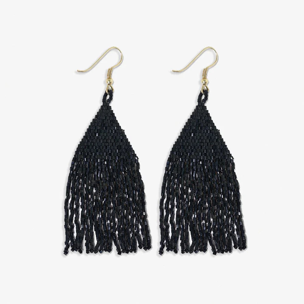 Lexie Solid Beaded Fringe Earrings