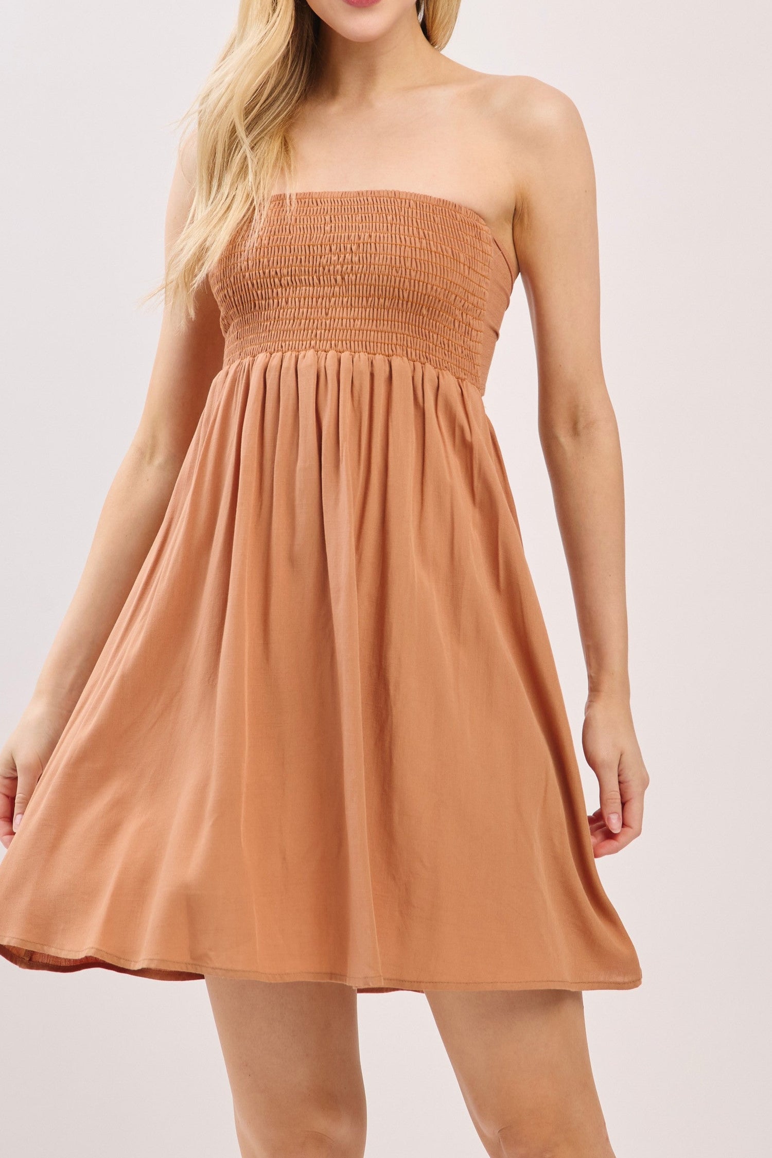 Lizzy Smocked Tube Top Flowy Mini Dress – Sonoran Rose Boutique