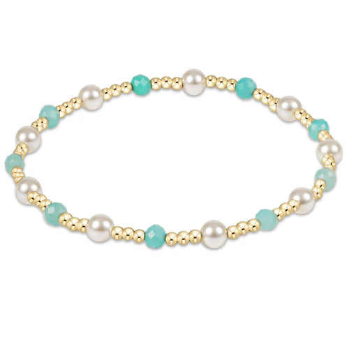 pearl sincerity pattern 4mm bead bracelet - amazonite by enewton