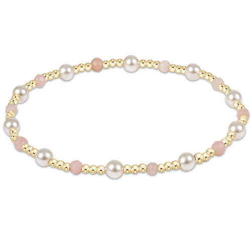 pearl sincerity pattern 4mm bead bracelet - pink opal by enewton
