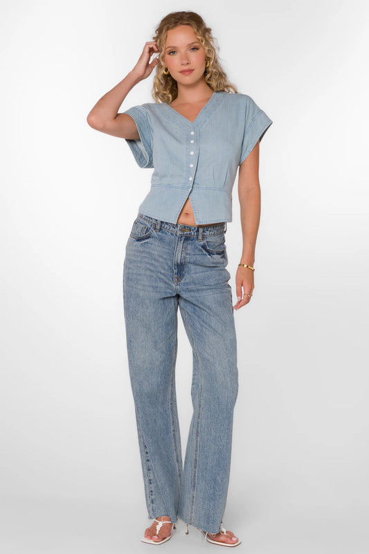 Roden Short Sleeve Catalina Sky Top