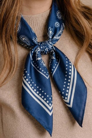 Light Paisley Design Square Bandana Scarf