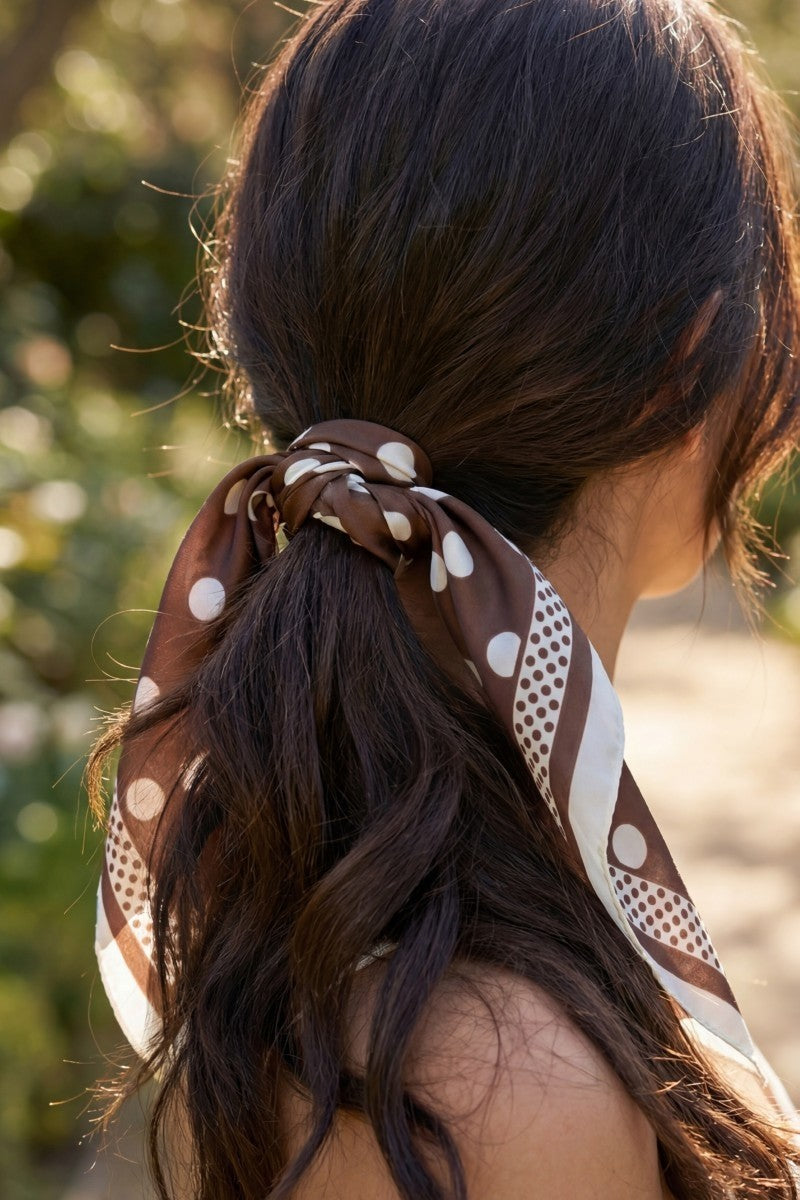 Polka Dot With Dotted Border Scarf