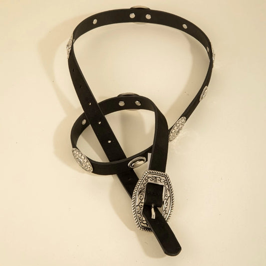 Concho Accent Suede Western Belt
