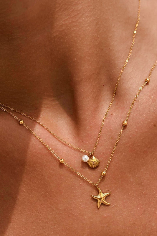 Starfish Seashell Layered Necklace