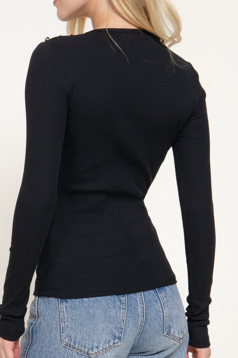 The Veda Long Sleeve Crew Neck Top