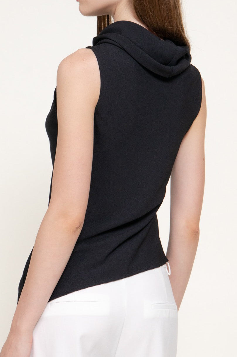 Faye Sleeveless Flowy Neck Asymmetric Top