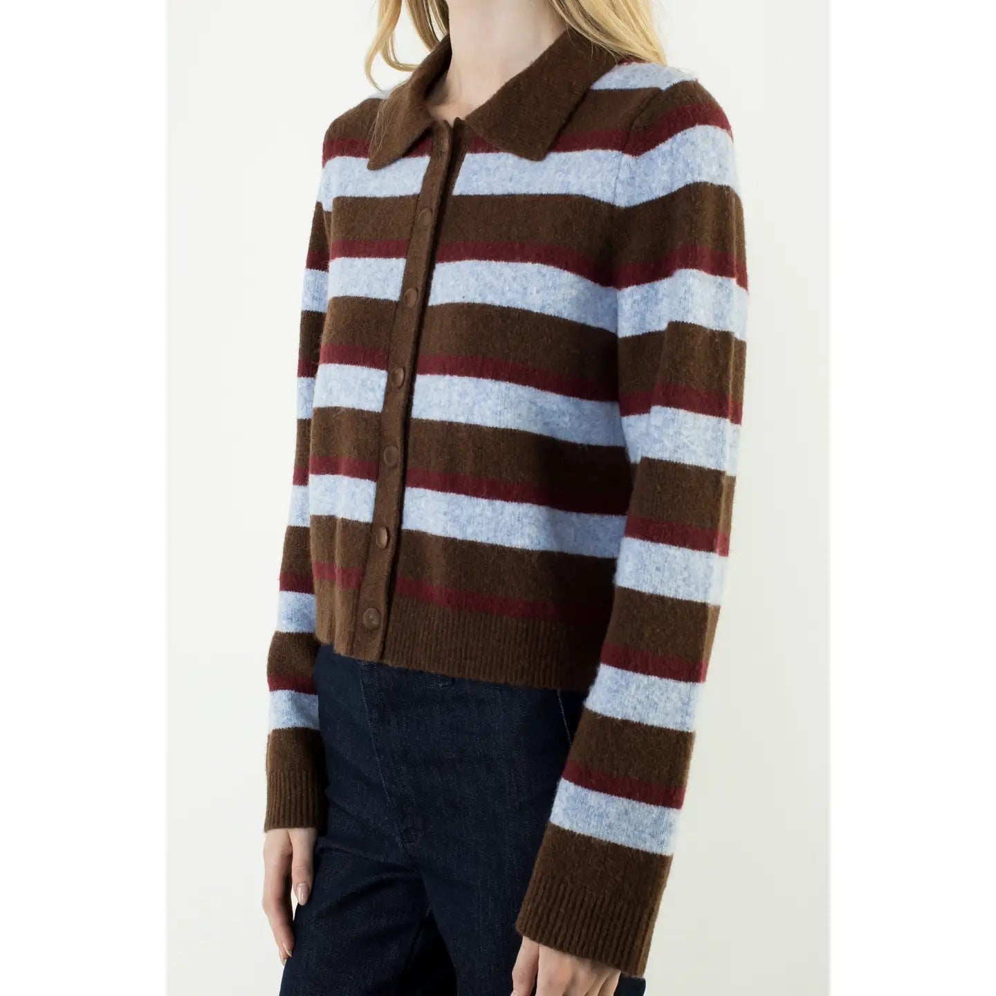 Colette Stripe Button Down Cardigan