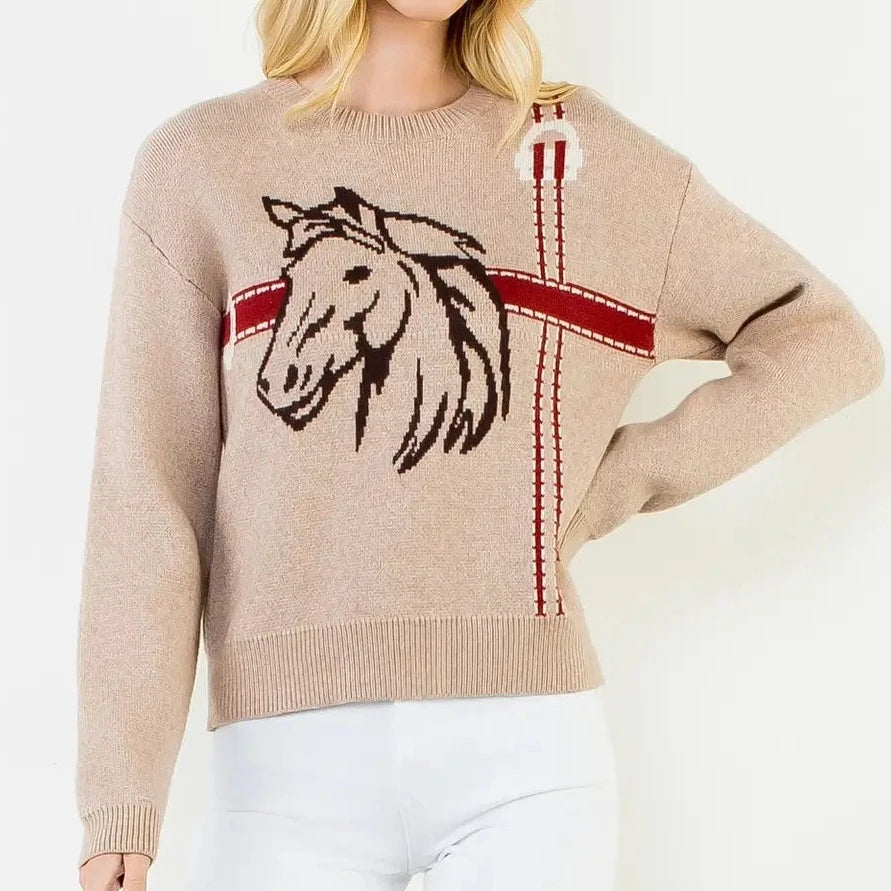 Arabella Horse Head Print Sweater