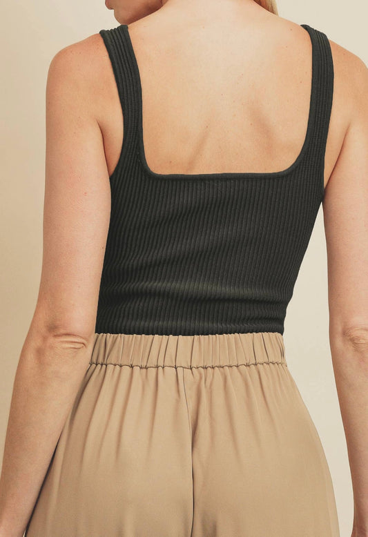 Perfectly Content Square Neck Knit Tank